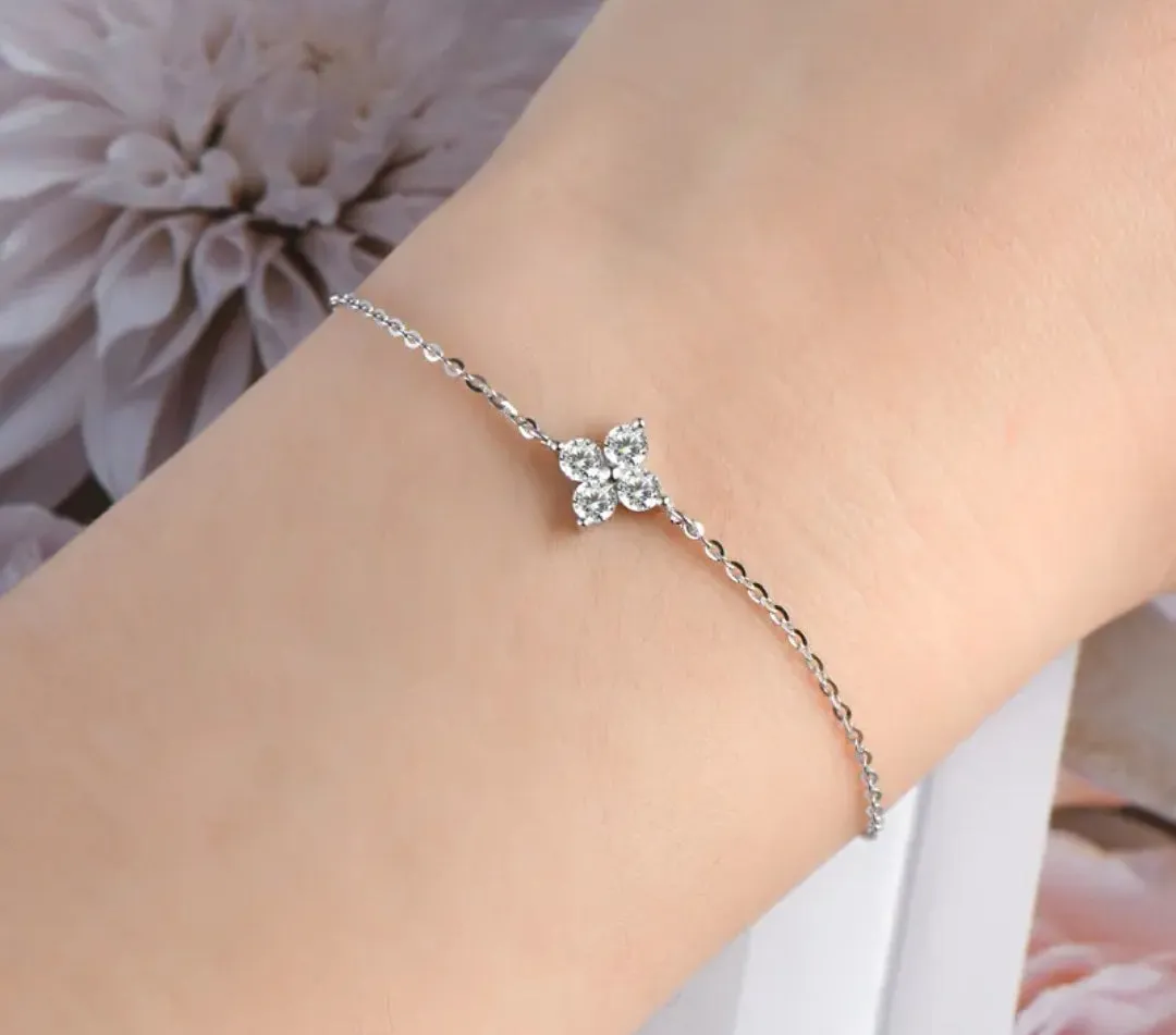 0.1CT 3mm 925 Silver Moissanite Bracelet