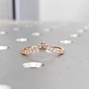 0.21CTW Round Cut CVD Diamond Chevron Style Wedding Band