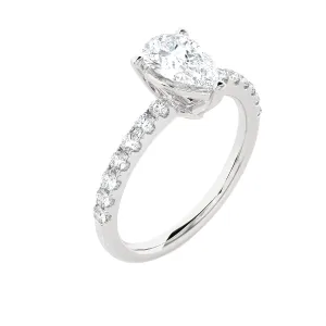 1 5/8 ctw Pear-Shaped Lab Grown Diamond Side Stone Engagement Ring