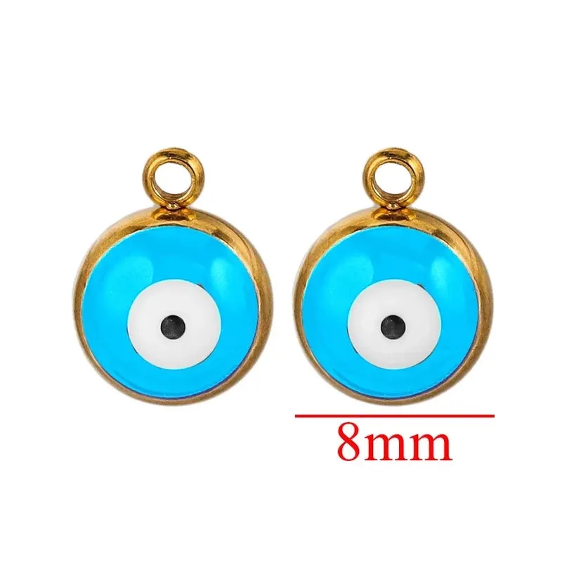 10 PCS/Package Diameter 5mm Diameter 6 Mm Diameter 8mm 304 Stainless Steel Star Heart Shape Eye Pendant