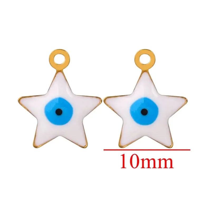 10 PCS/Package Diameter 5mm Diameter 6 Mm Diameter 8mm 304 Stainless Steel Star Heart Shape Eye Pendant