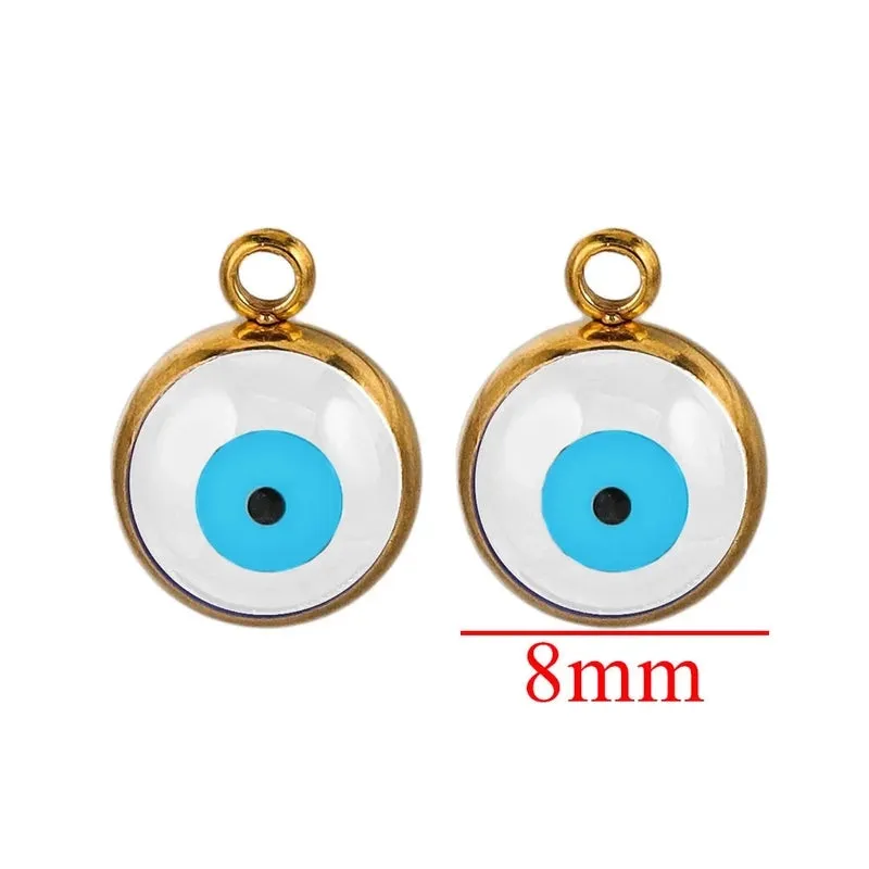 10 PCS/Package Diameter 5mm Diameter 6 Mm Diameter 8mm 304 Stainless Steel Star Heart Shape Eye Pendant