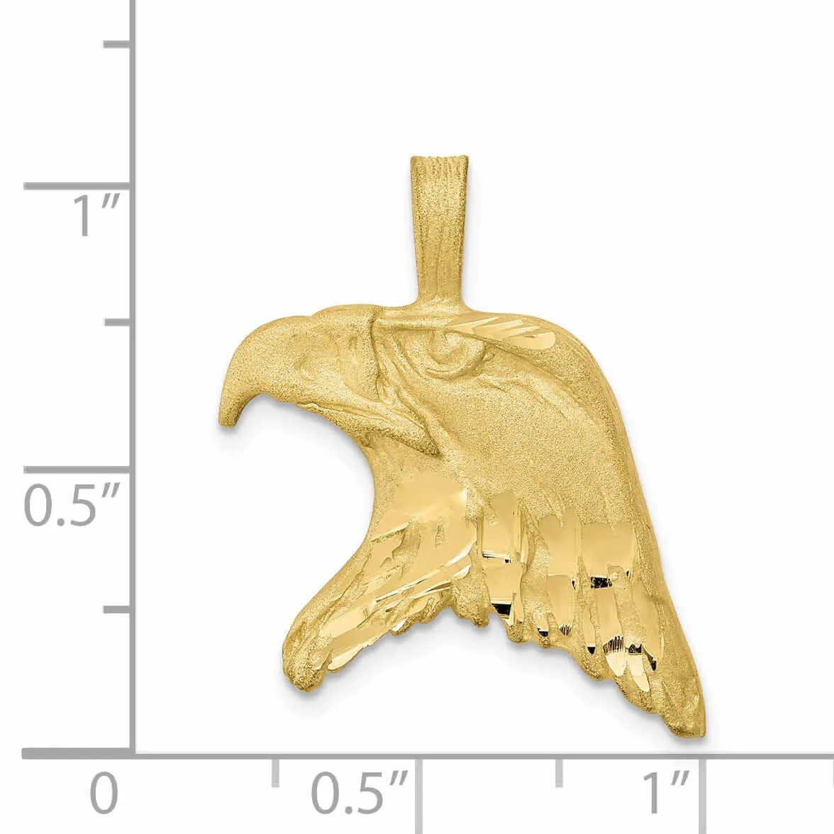 10k Yellow Gold Polished Eagle Head Charm Pendant