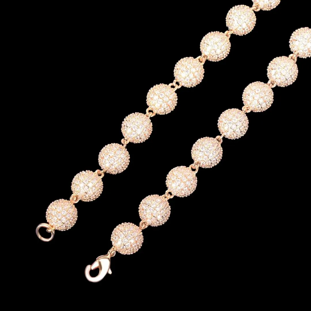 10MM World's Tennis Iced Out Diamond Necklace Bracelet Set