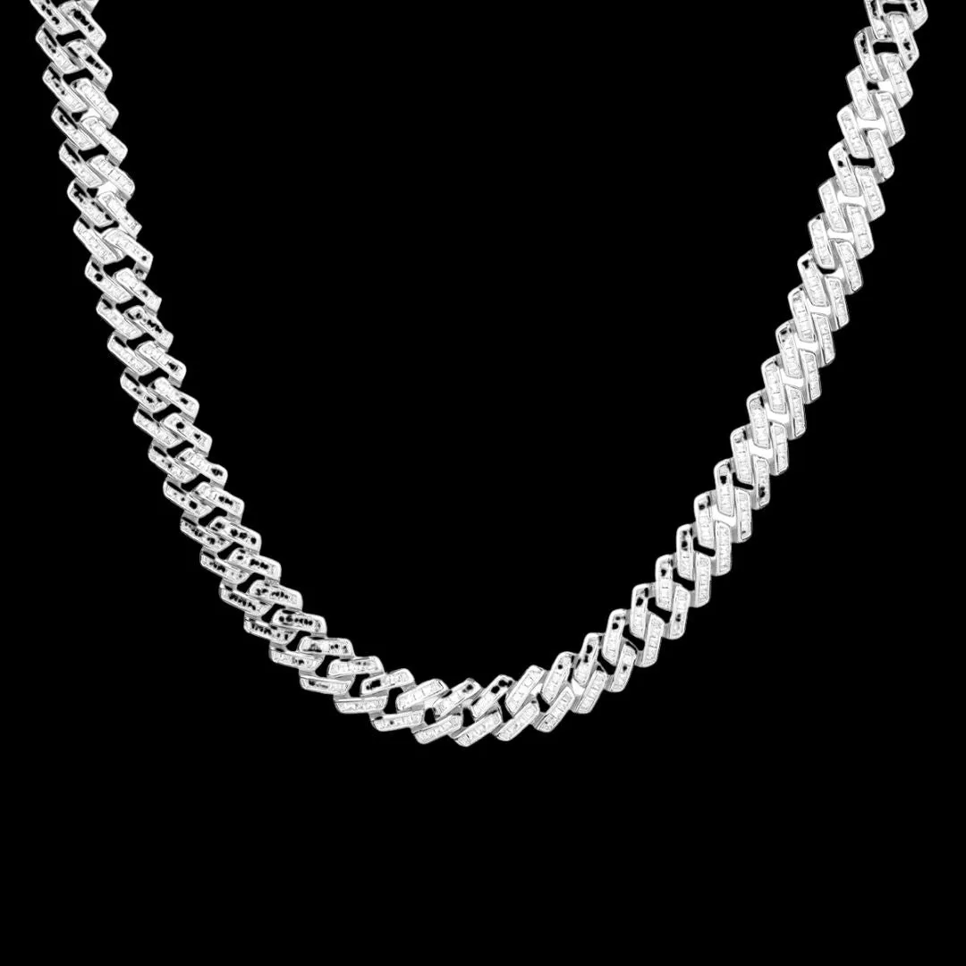 11MM Special Fully Baguette Iced Out Diamond Necklace Bracelet Set