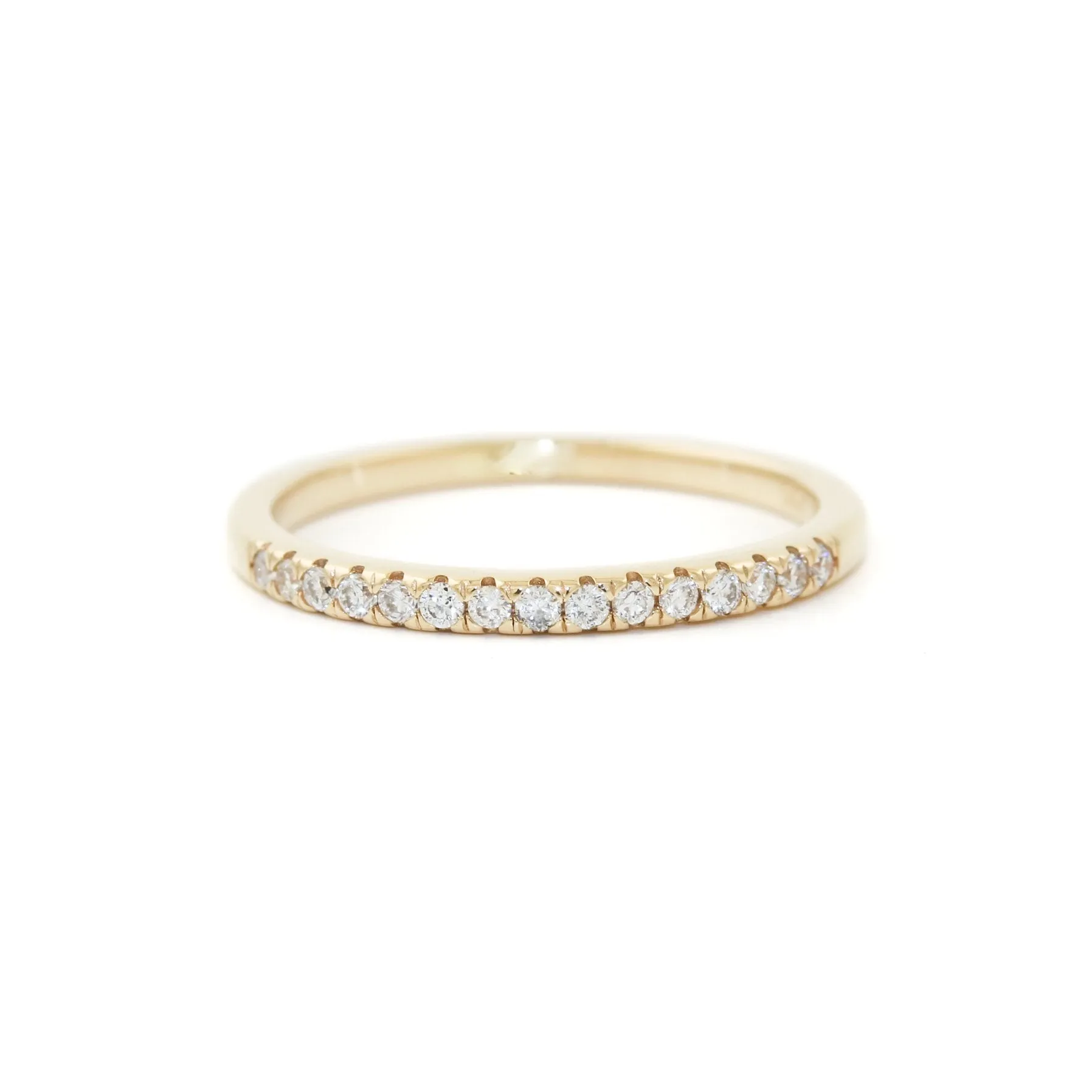 14k Gold x 2mm Pave Lab Diamond Half-Eternity Band