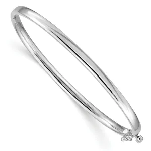 14k White Gold Casted Hinged Bangle Bracelet