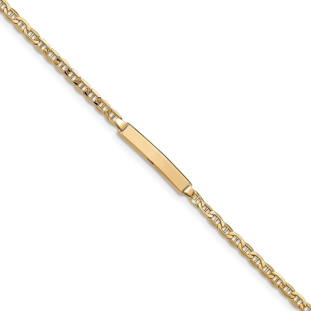 14K Yellow Gold Childrens Anchor ID Bracelet