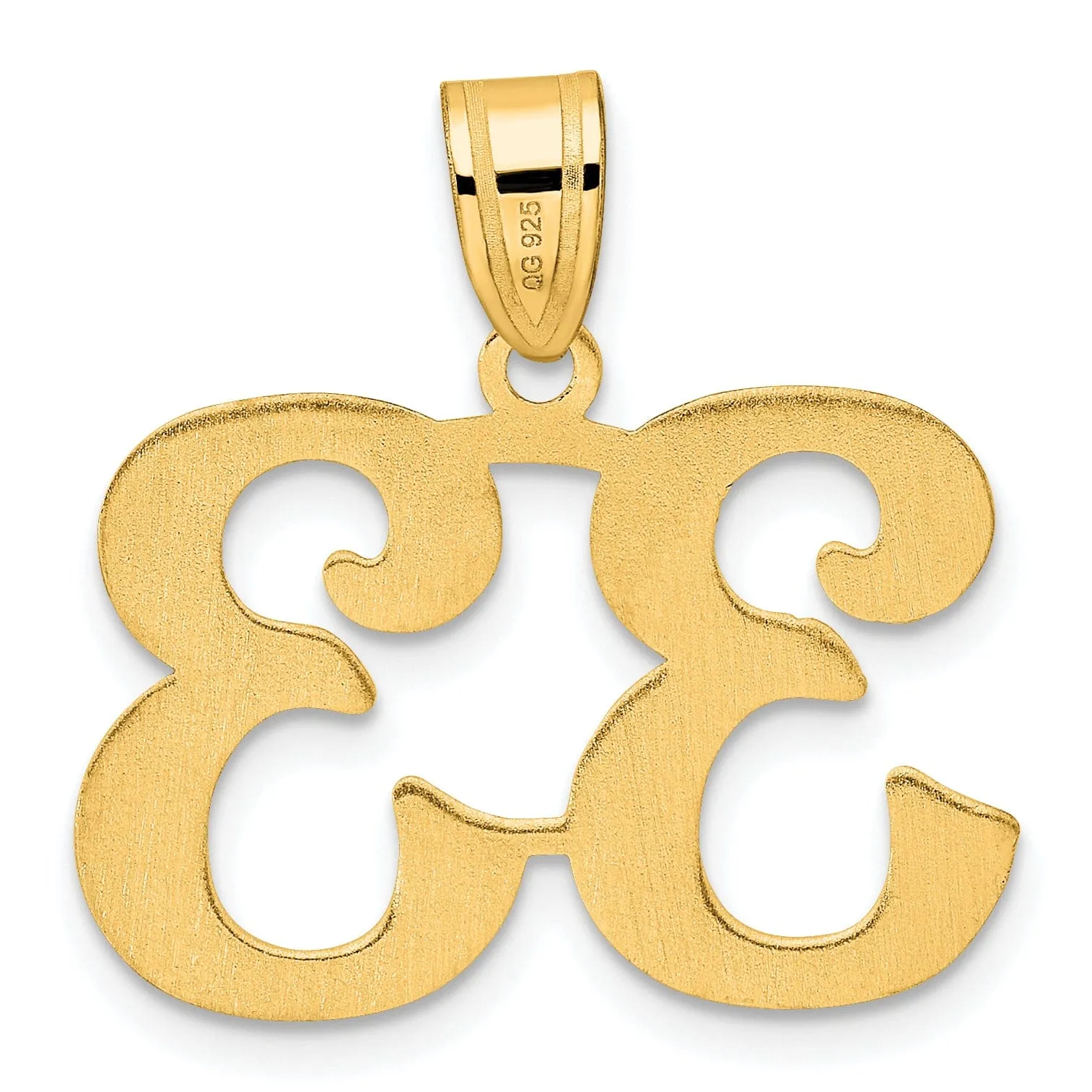 14k Yellow Gold Polished Finish Number 33 Charm Pendant