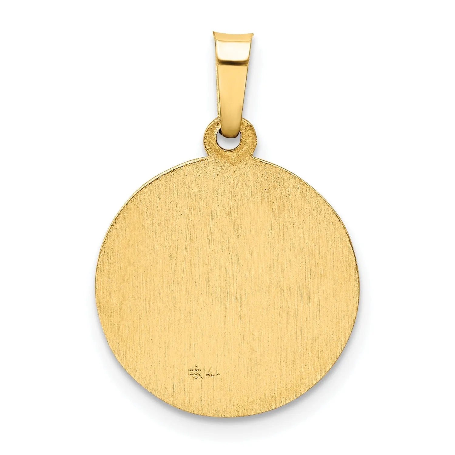 14k Yellow Gold Polished Satin Finish Holy Communion Medal Pendant