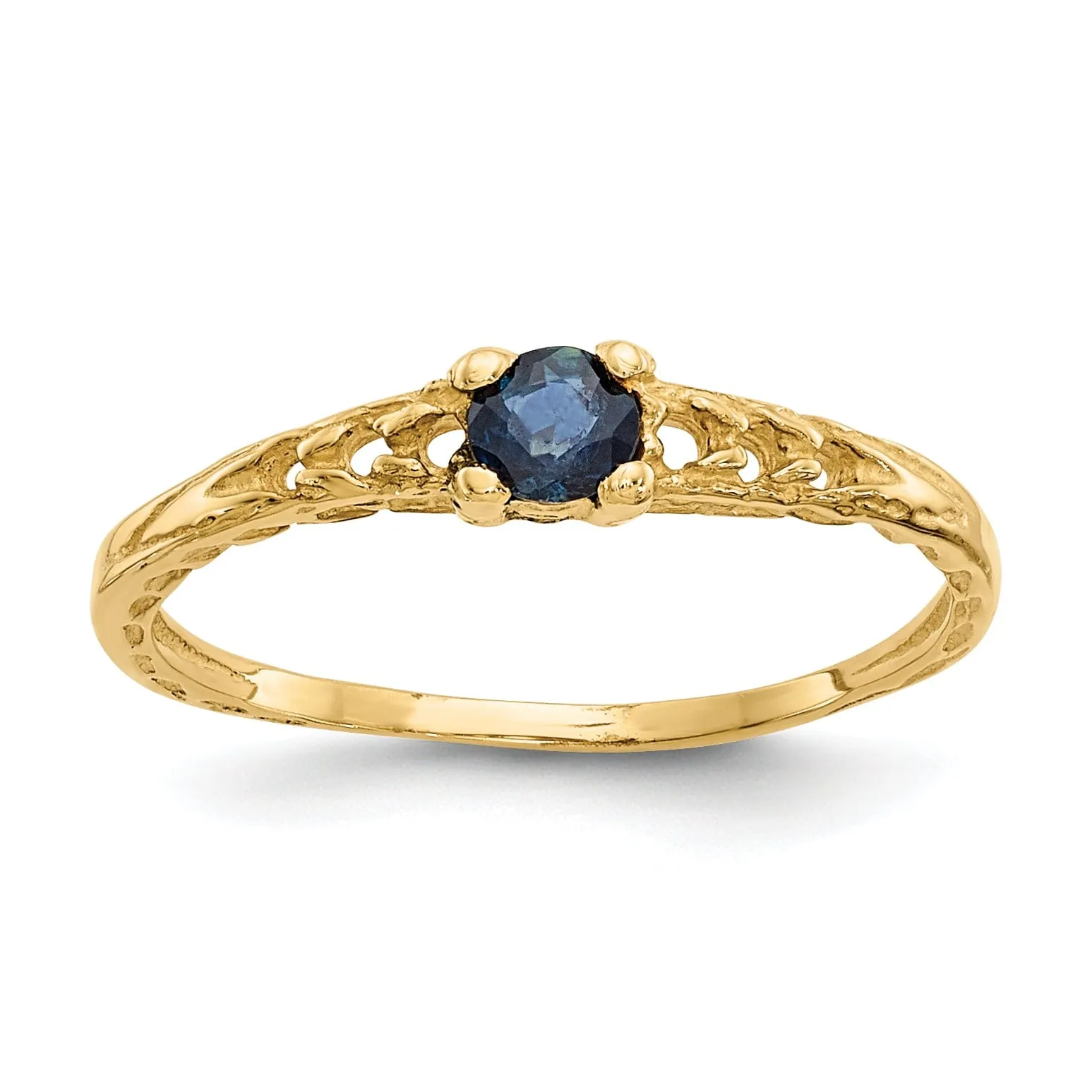 14k Yellow Gold Sapphire Birthstone Baby Ring