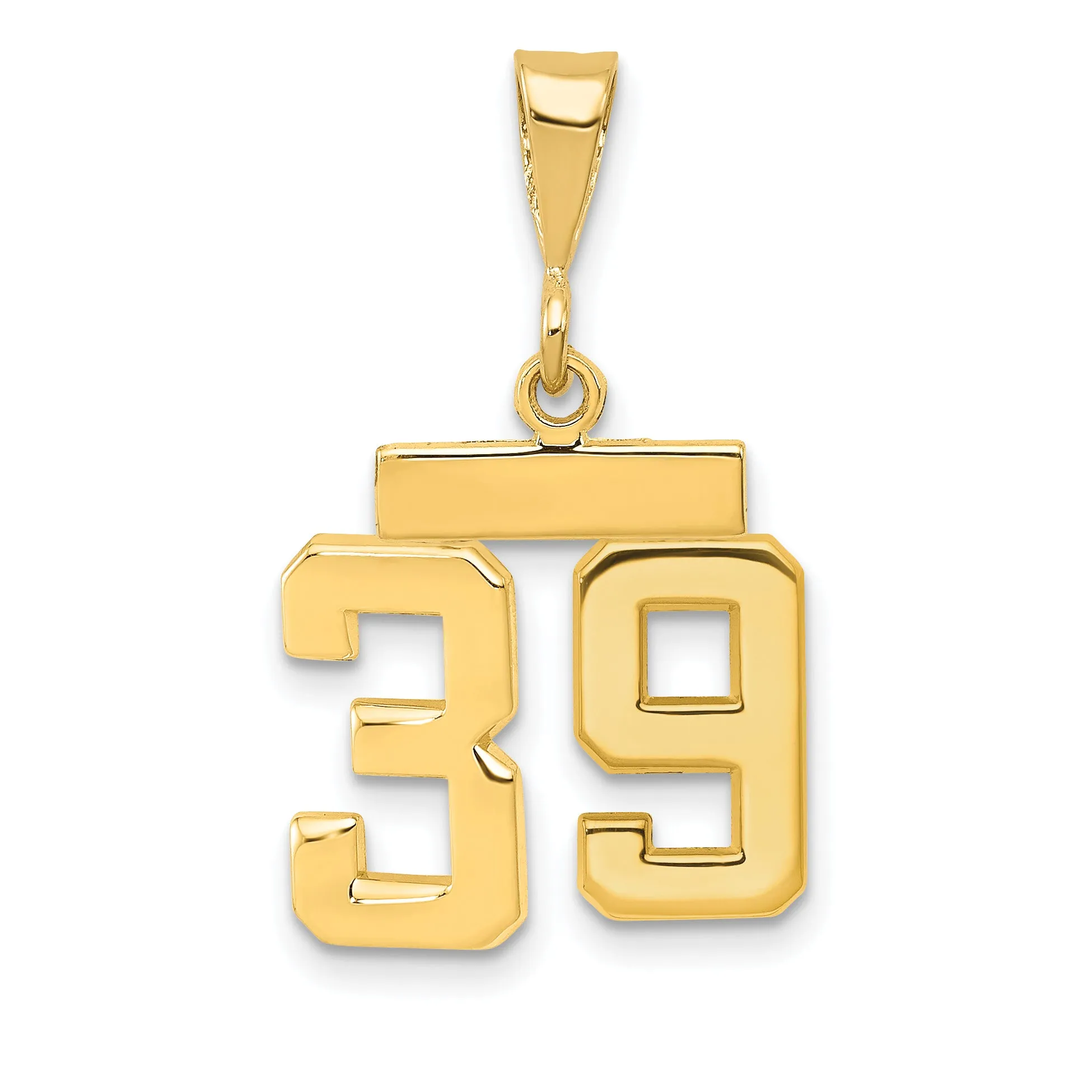 14k yellow gold small polished number 39 charm