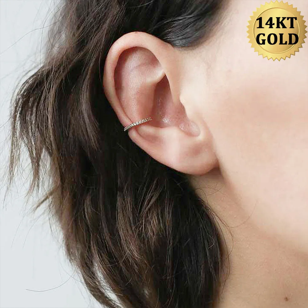 16G Gold Daith Jewelry CZ 14k gold conch hoop