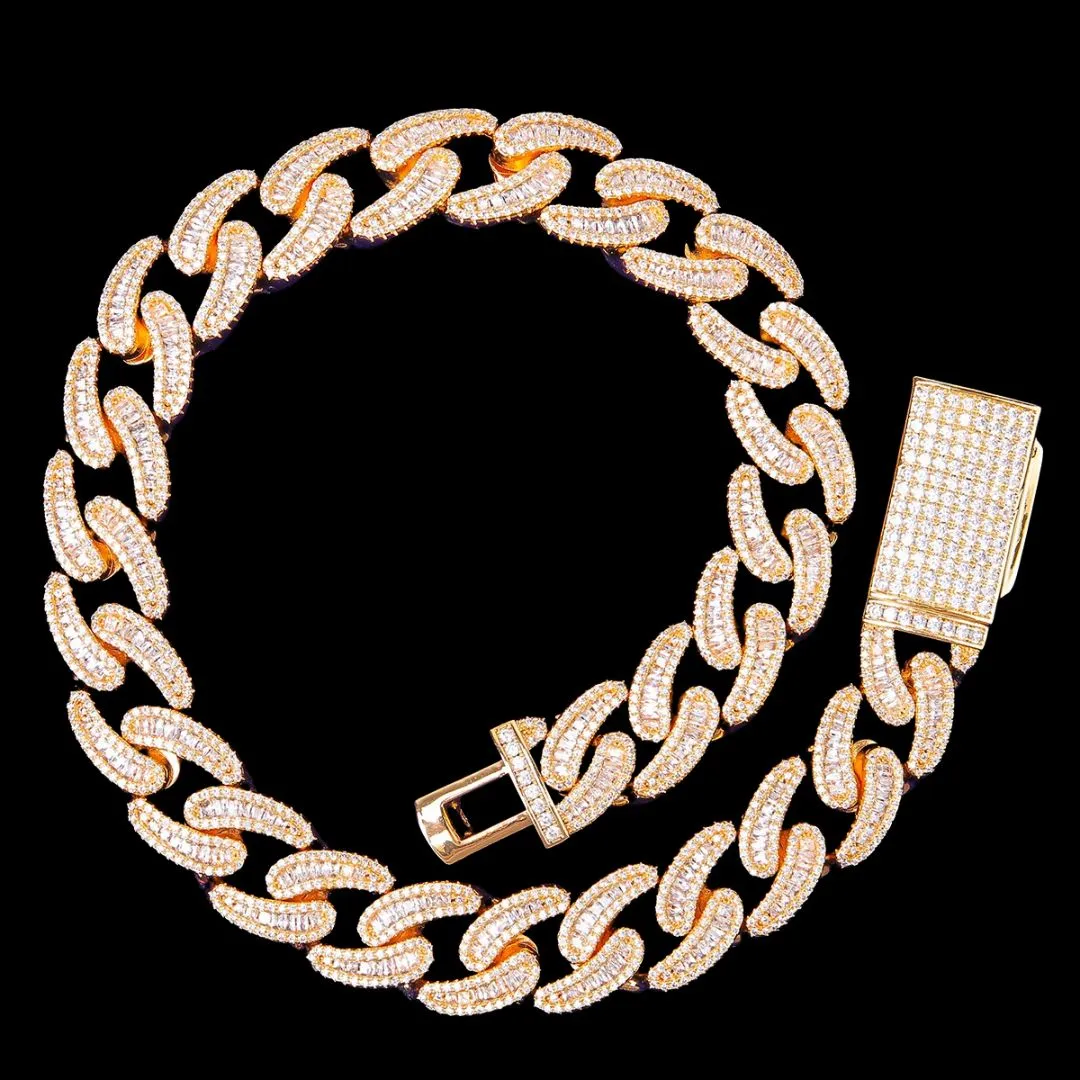 18MM Baguette and Tennis Iced Out Diamond Necklace Bracelet Set