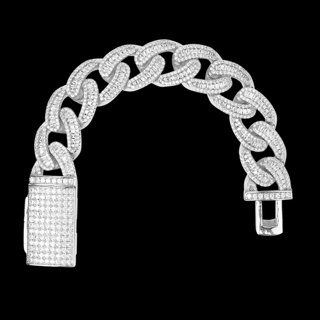 18MM Baguette and Tennis Iced Out Diamond Necklace Bracelet Set