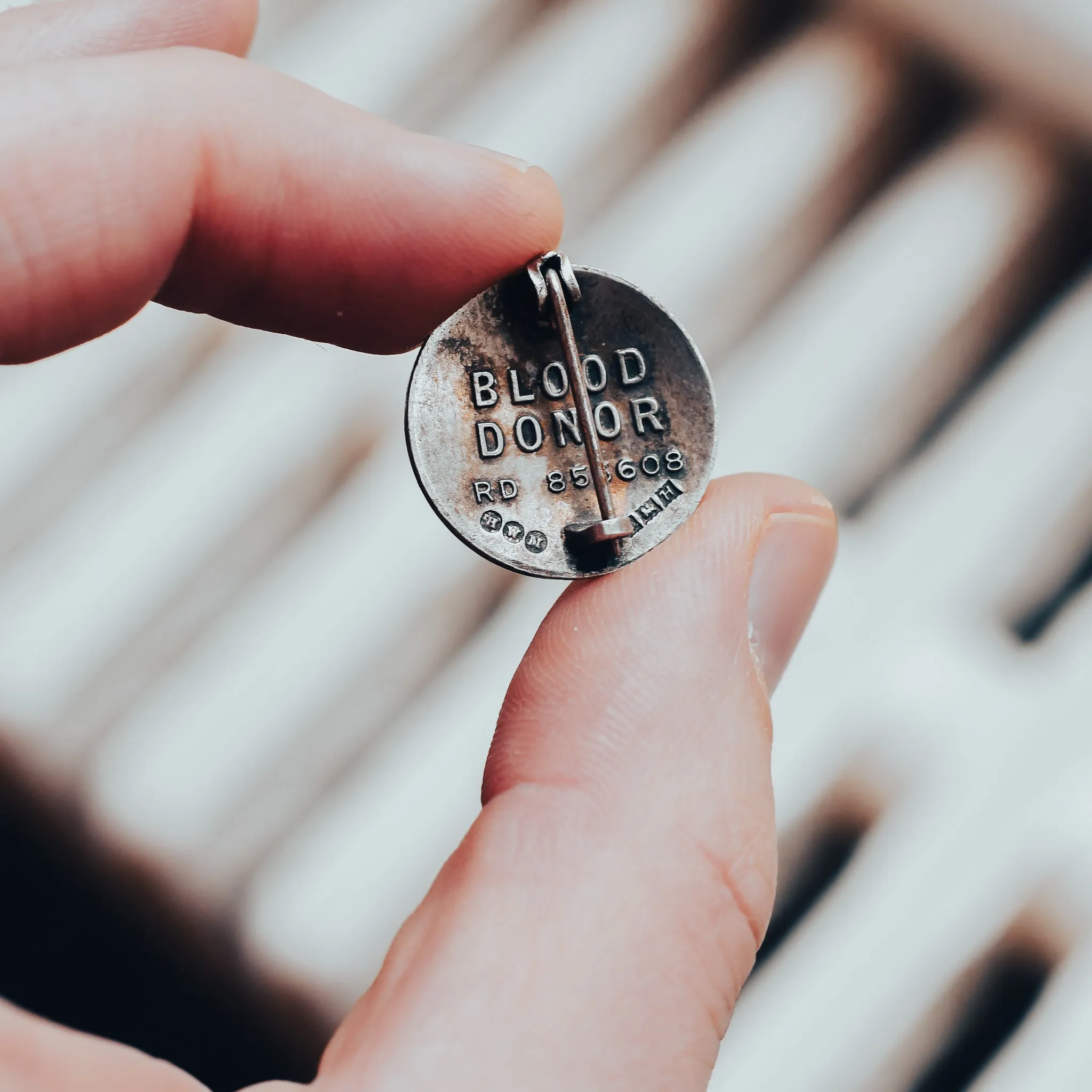 1950s Silver & Enamel Blood Donor Badge