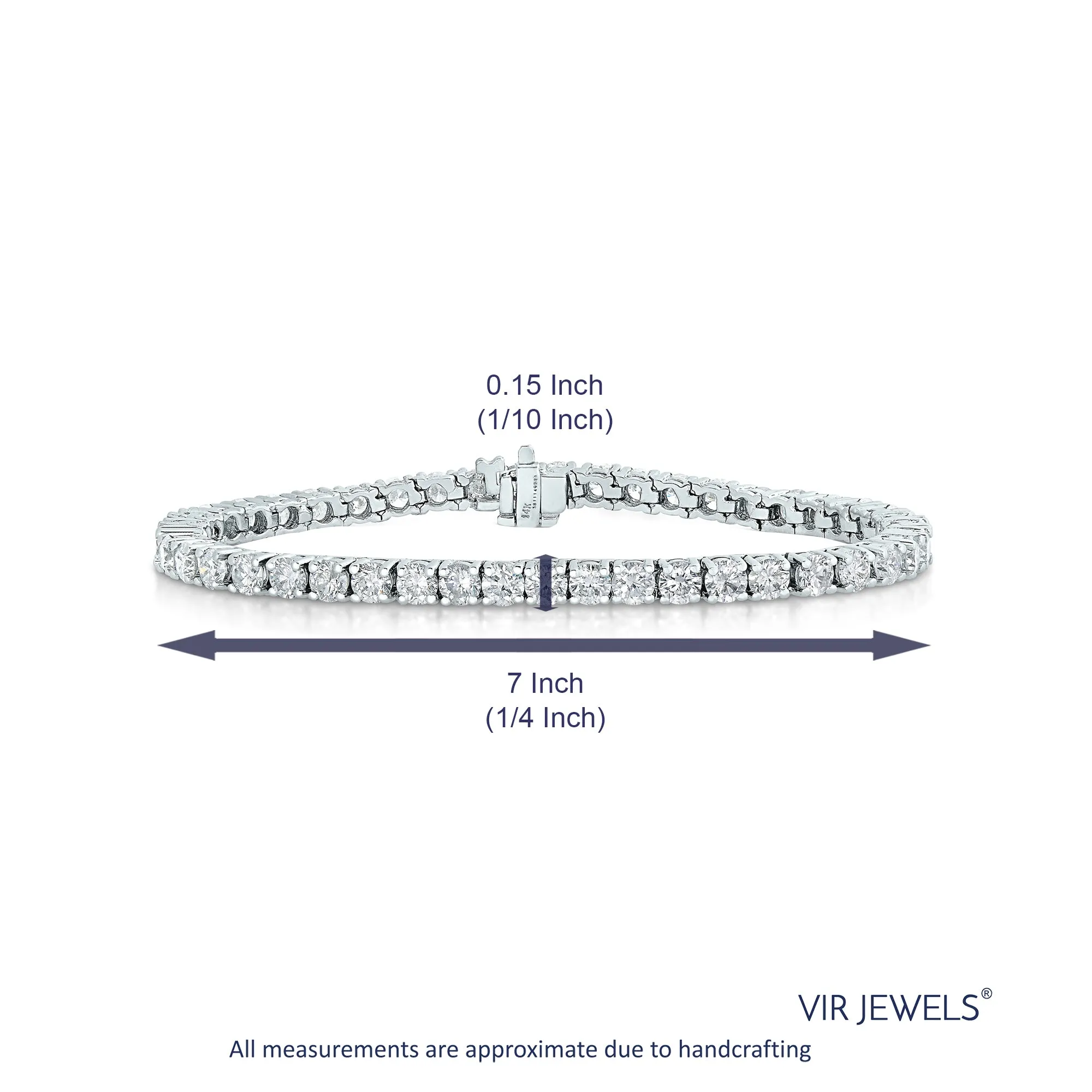 2 cttw Round Diamond Tennis Bracelets in 14K White Gold