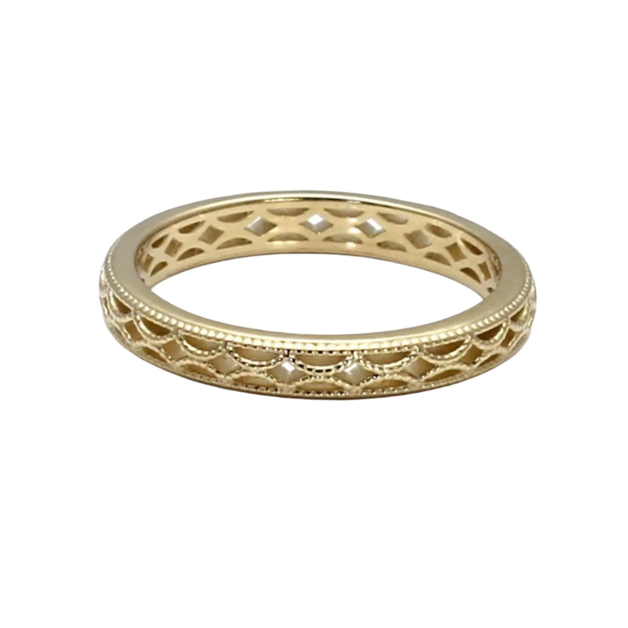 3mm Vintage Style Wedding Band | Art Deco Design with Filigree, Openwork and Milgrain