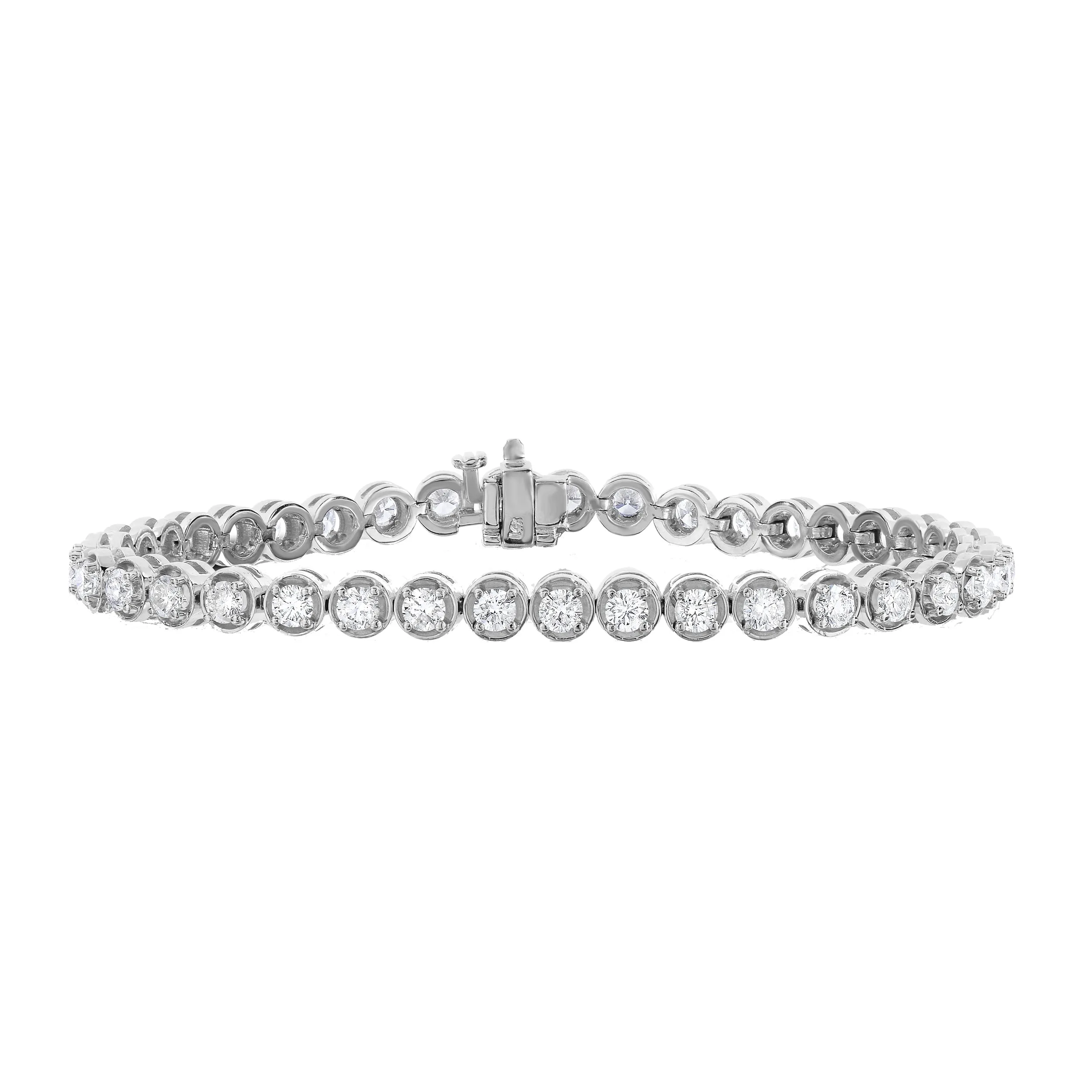 5 cttw Diamond Bubble Link Tennis Bracelets in 14K White Gold