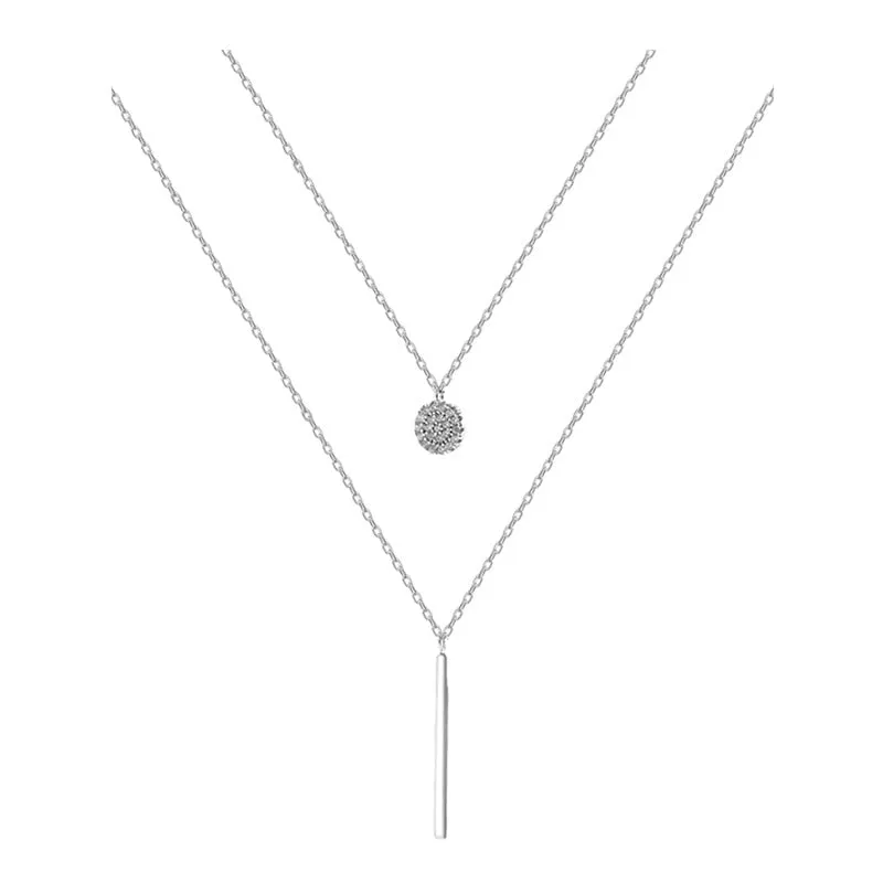 925 Sterling Silver Double layer Necklace