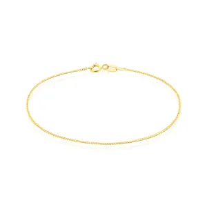 9ct Yellow Gold 19cm Curb 30 Gauge Diacut Bracelet