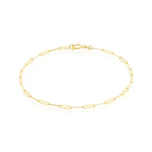 9ct Yellow Gold 19cm Paperclip Bracelet