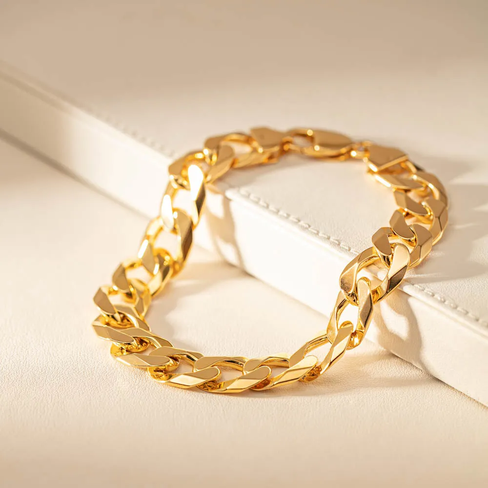 9ct Yellow Gold Cuban Chain Bracelet