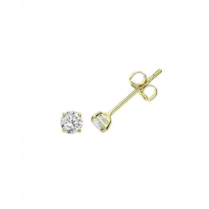 9ct Yellow Gold Zirconia Stud 3Mm ES710