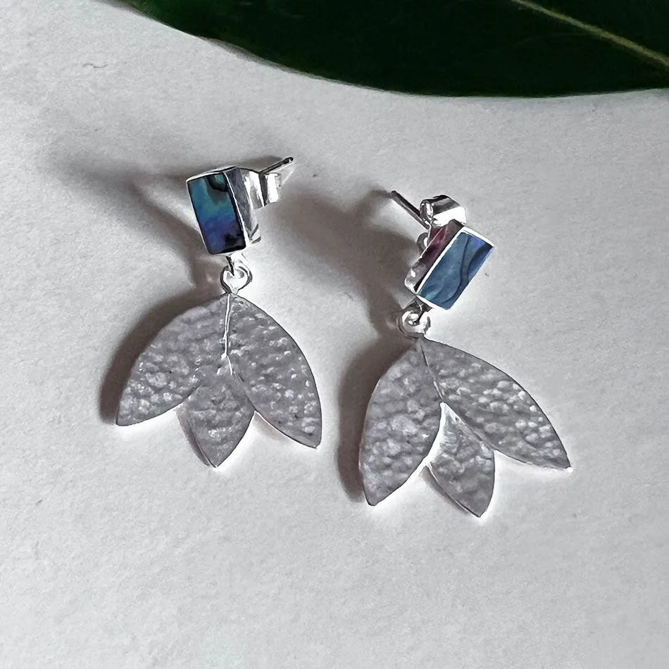 Abalone Blossom Earrings - Sterling Silver, Indonesia