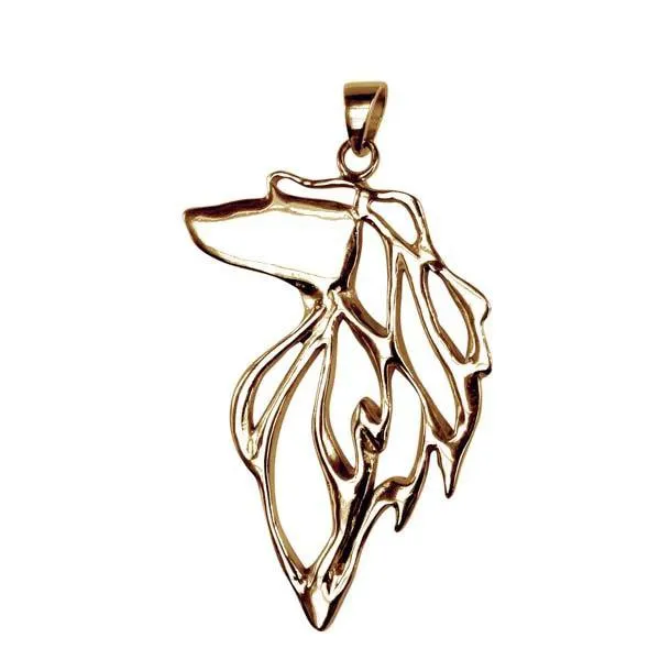 Afghan Hound 14K Gold Cut Out Pendant