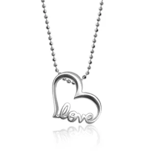 Alex Woo Words Love Heart Charm Necklace