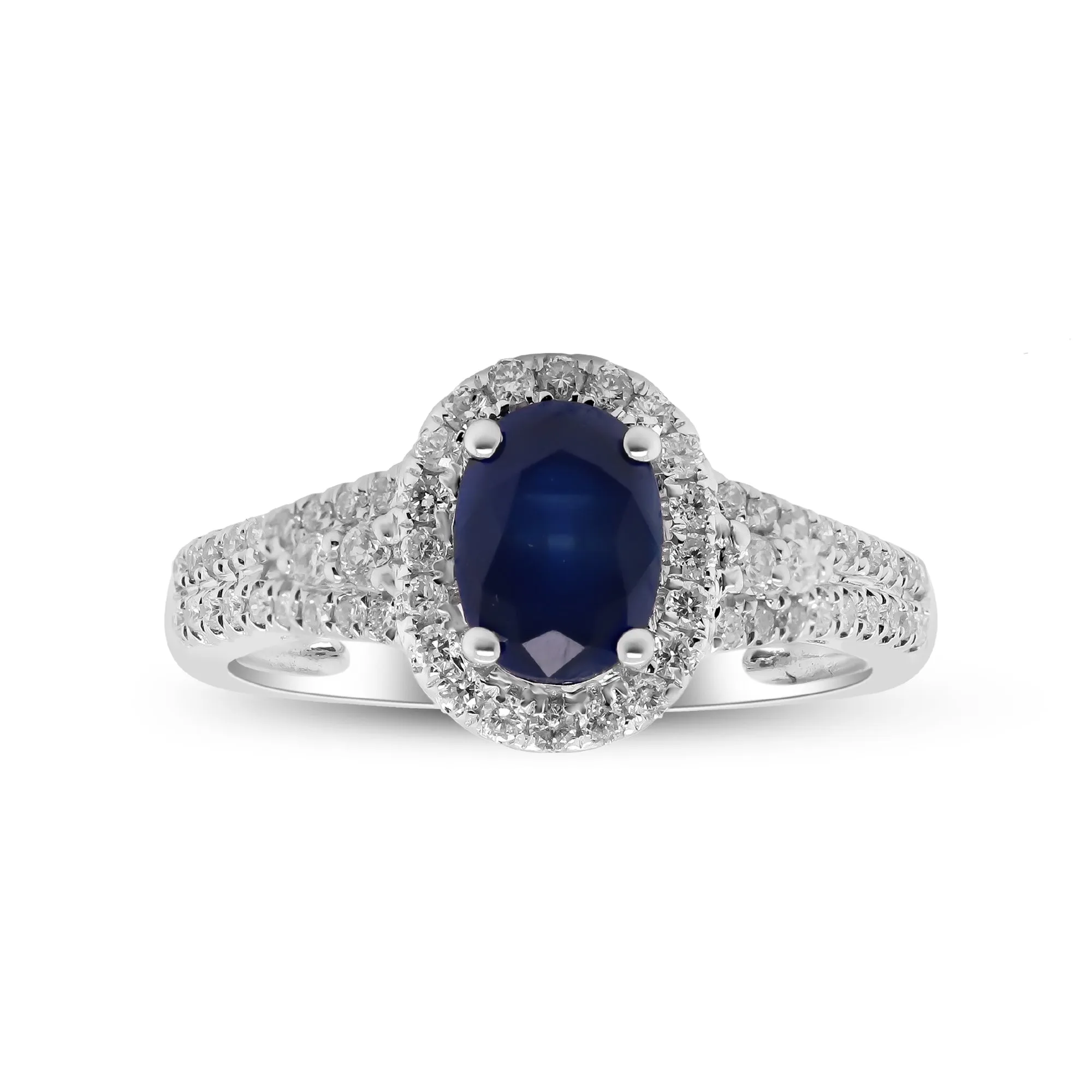 Amiya 14K White Gold Oval-Cut Ceylon Blue Sapphire Ring