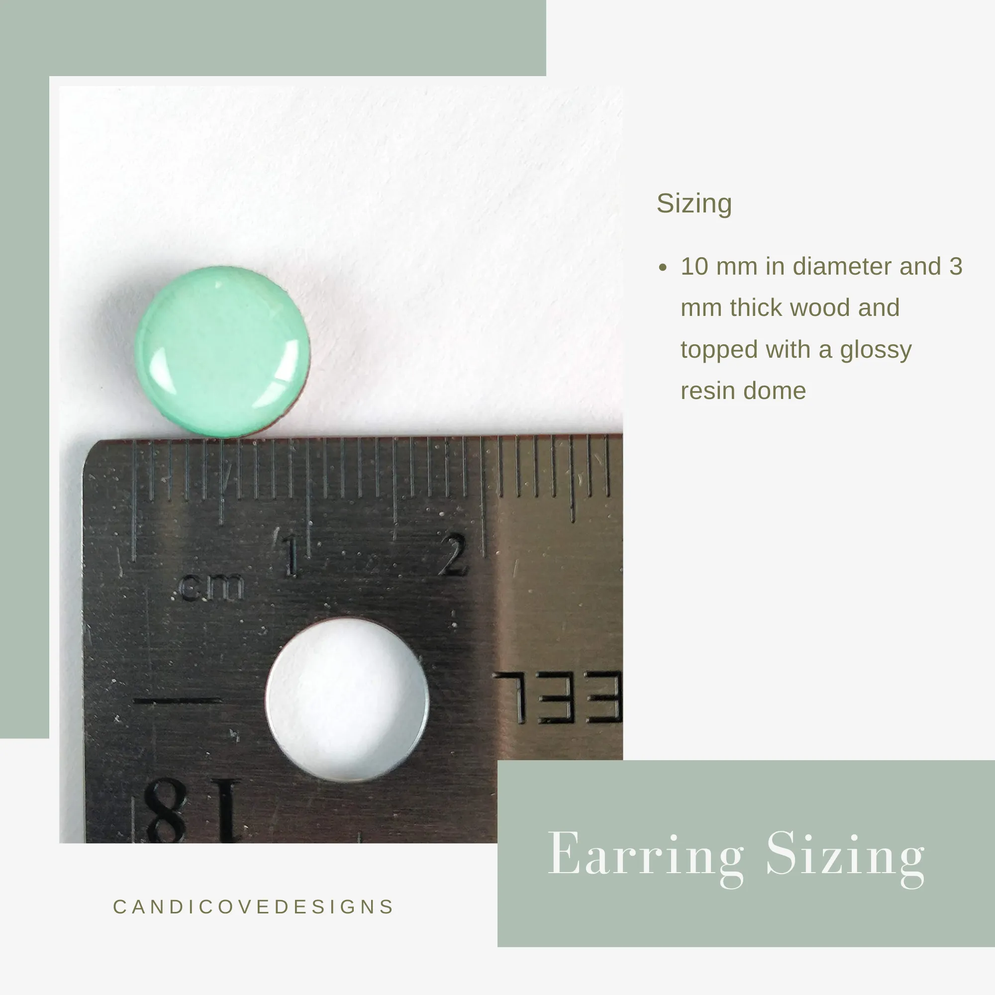 Aquamarine Sparkle Stud Earrings by Candi Cove Designs