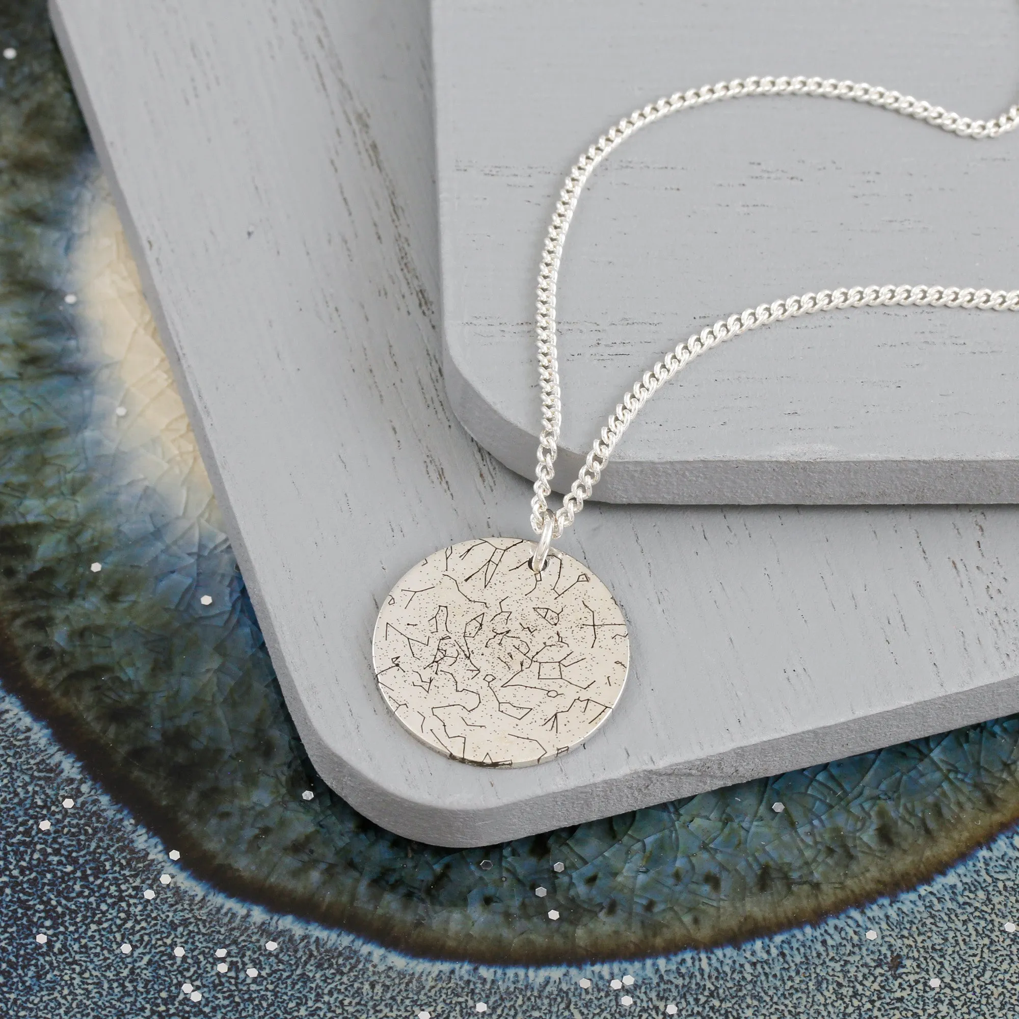 Bespoke Star Map Constellation Necklace - 20mm Disc