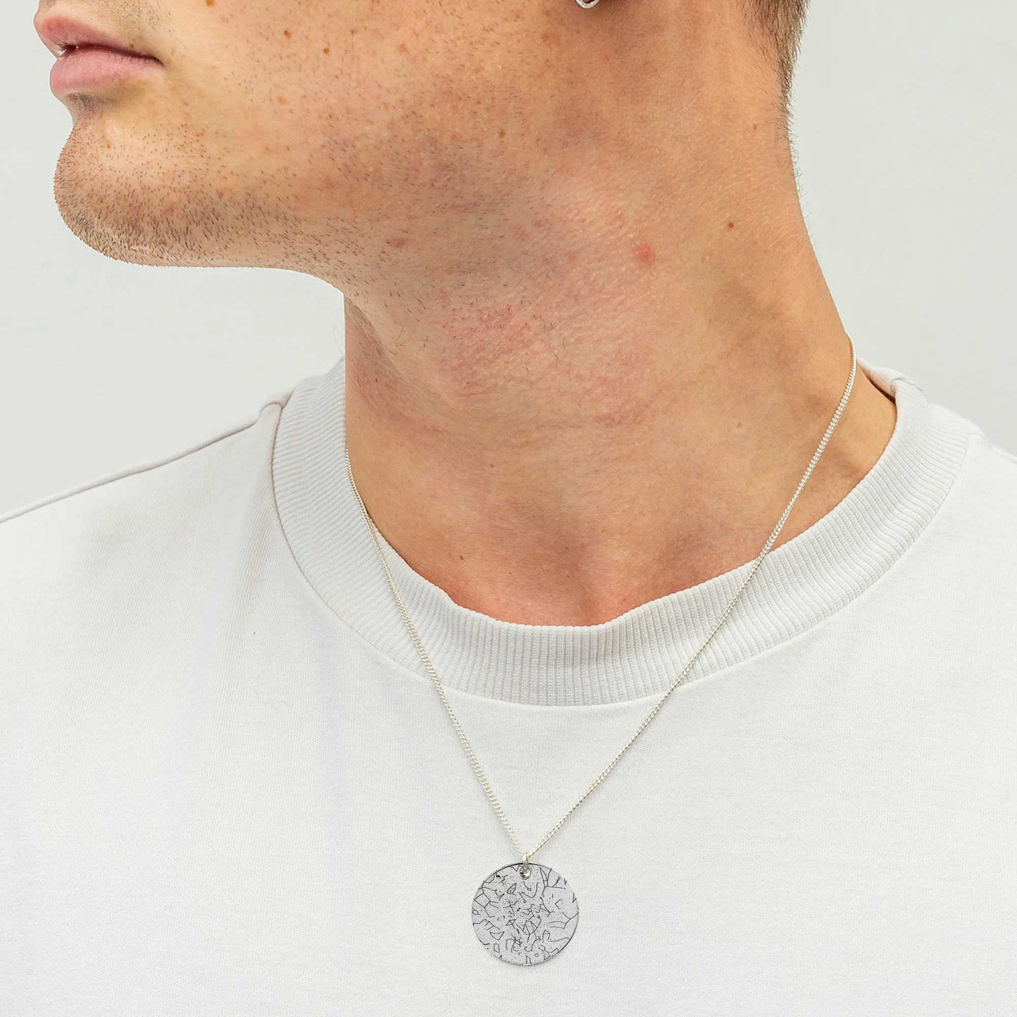 Bespoke Star Map Constellation Necklace - 25mm Disc