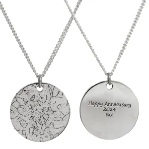 Bespoke Star Map Constellation Necklace - 25mm Disc