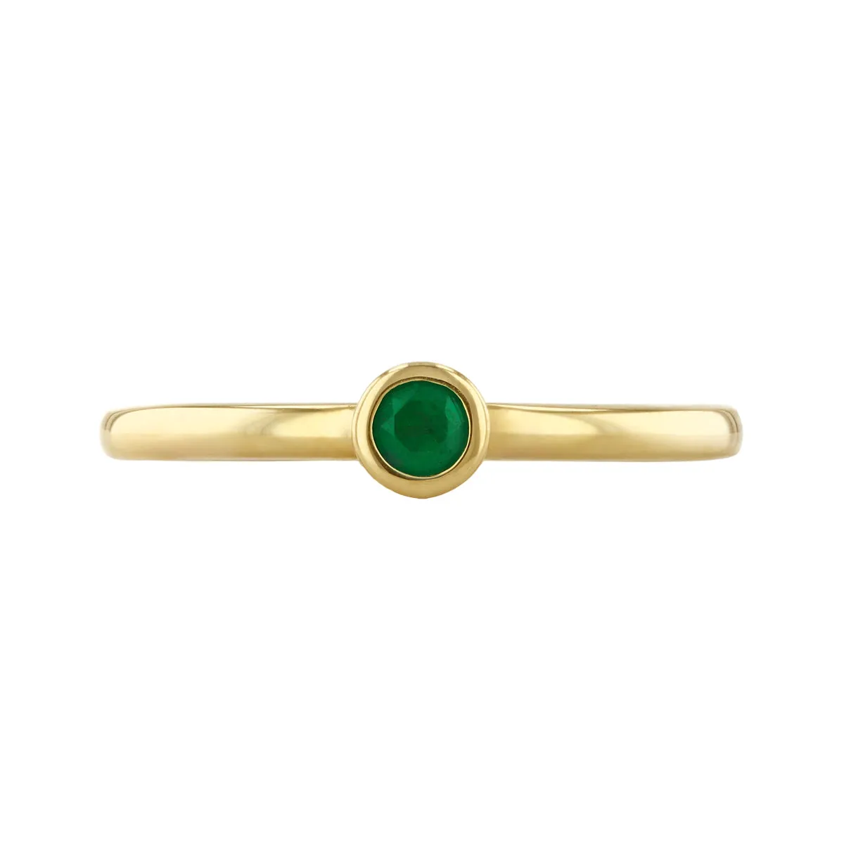 Bijou Collection 0.11ct Emerald Rubover Ring | 9K Yellow Gold