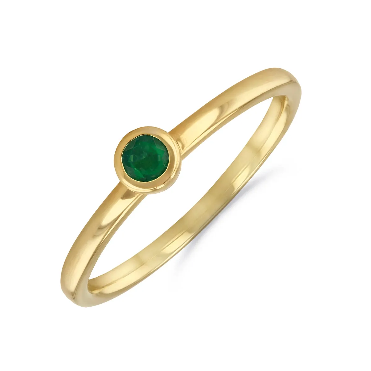 Bijou Collection 0.11ct Emerald Rubover Ring | 9K Yellow Gold