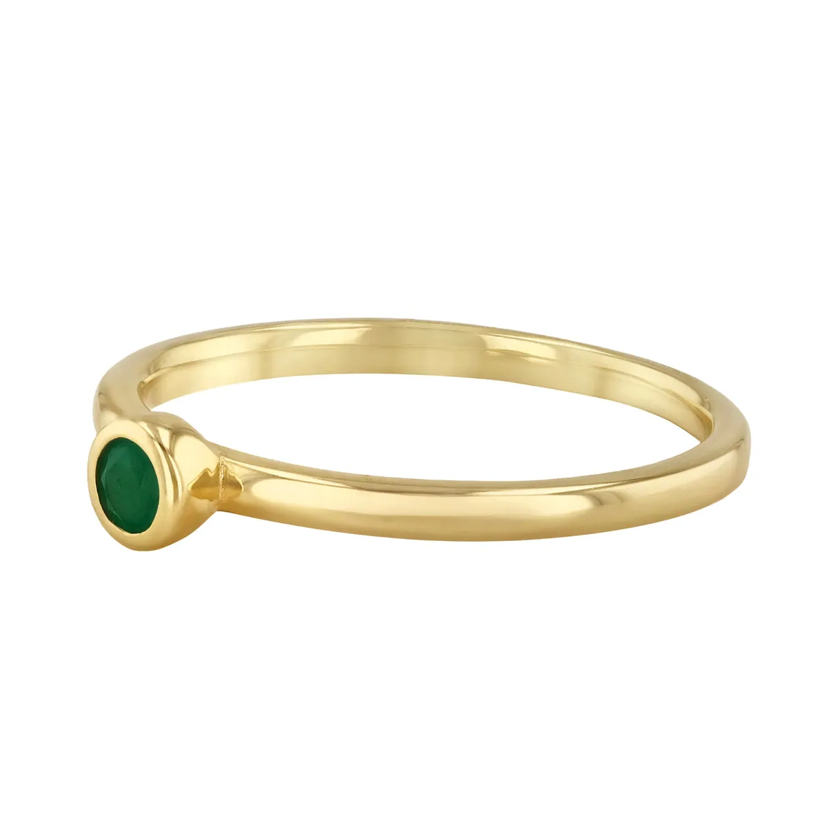 Bijou Collection 0.11ct Emerald Rubover Ring | 9K Yellow Gold