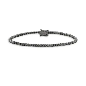 Black Diamond Tennis Bracelet (2.90 ct.) 2 mm 4-Prongs Setting in 14K Gold