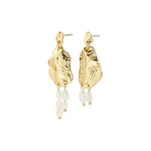 Bloom Gold Plated Pearl Earrings