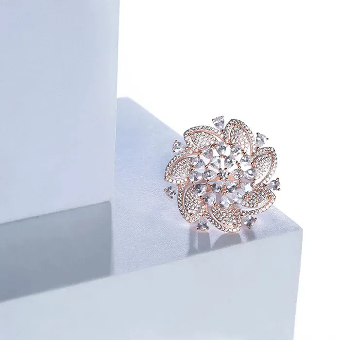 Blossoming Grace Silver Flower Ring