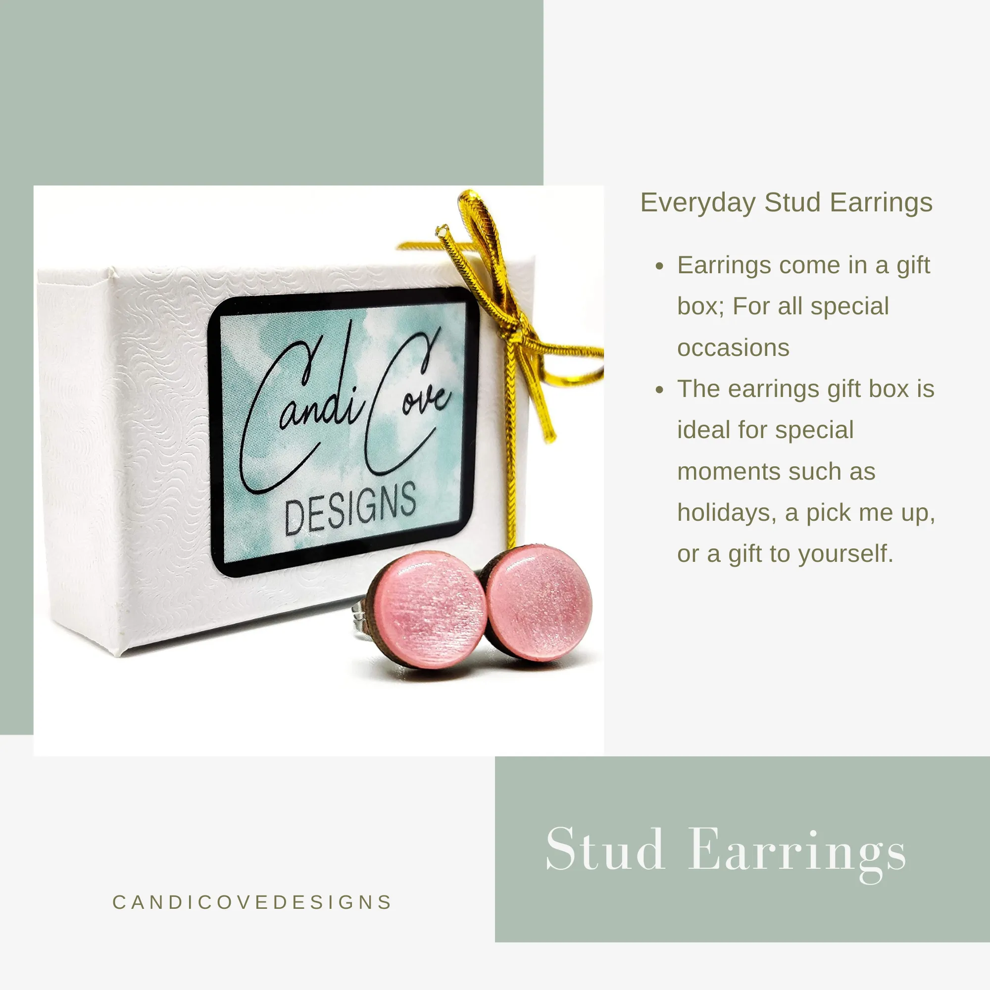 Blue & White Star Stud Earrings by Candi Cove Designs