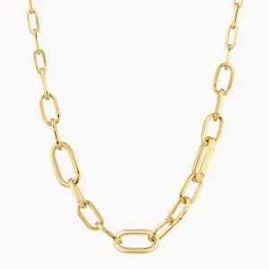 Bold Paperclip Chain Necklace in Gold