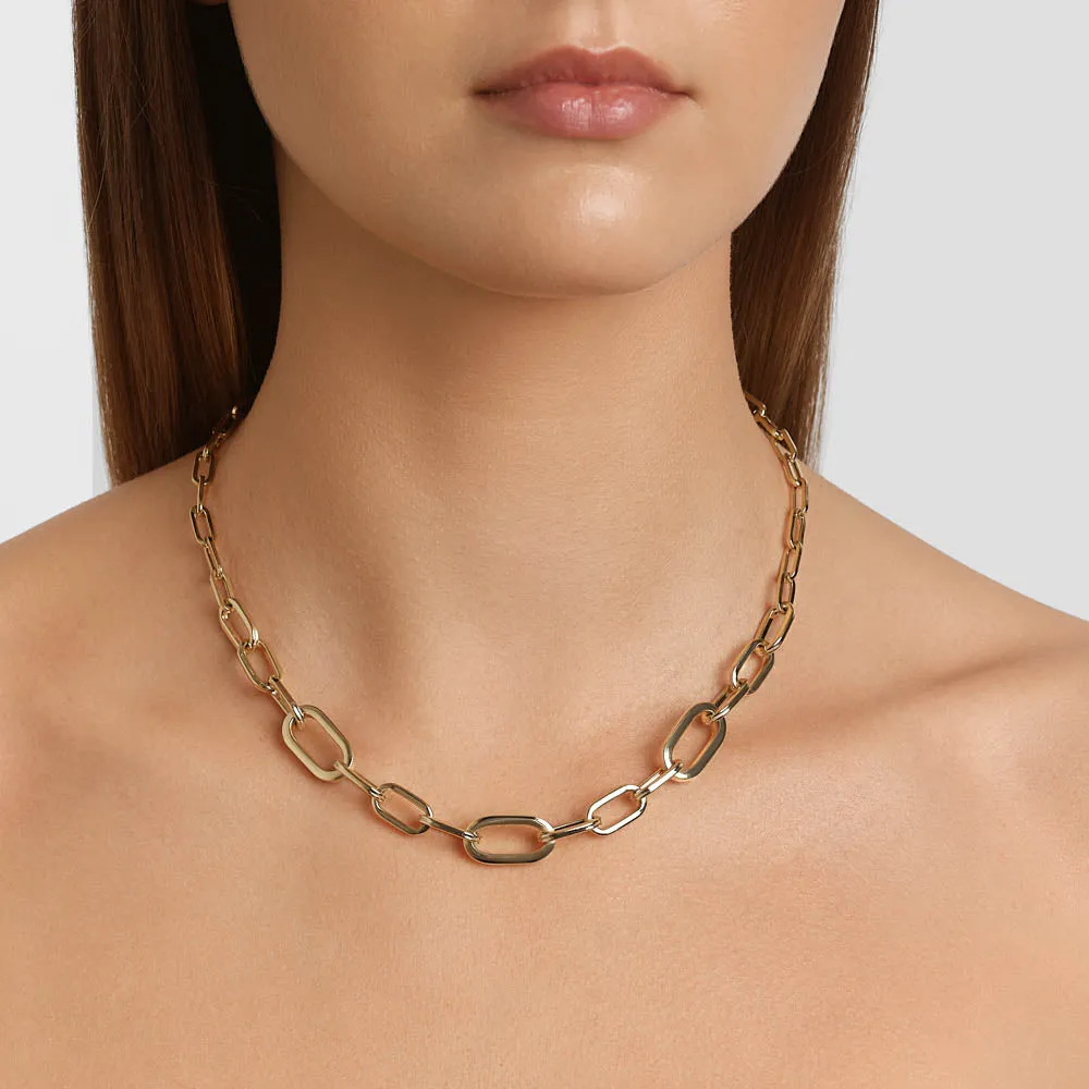 Bold Paperclip Chain Necklace in Gold