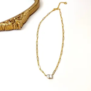 Bracha | Mindy Gold Tone Crystal Pendant Necklace