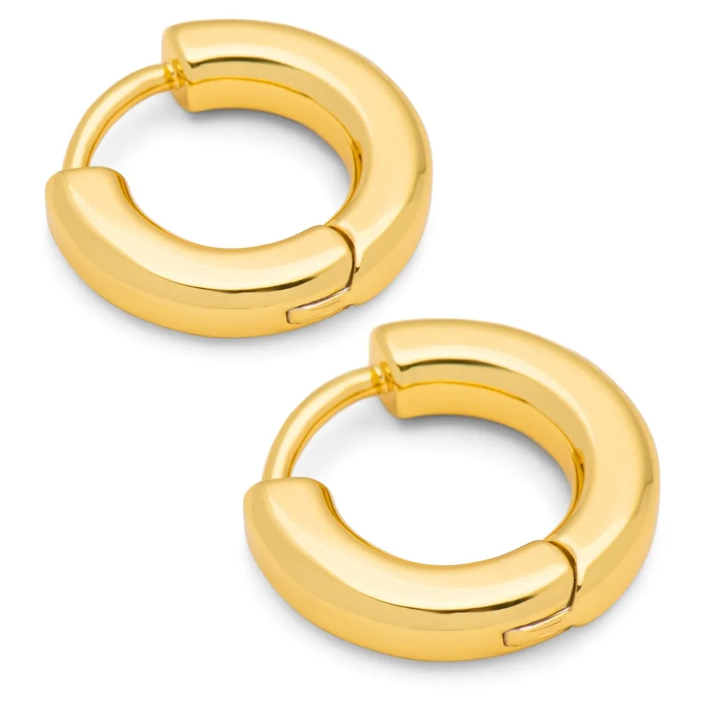 Buckle Hoops Large Pair - Gold plated