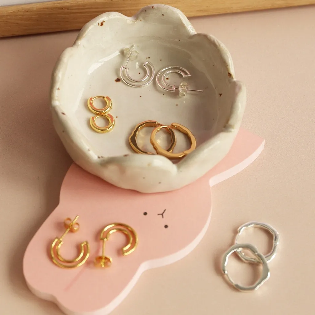 Buckle Hoops Small pair - Gold plated