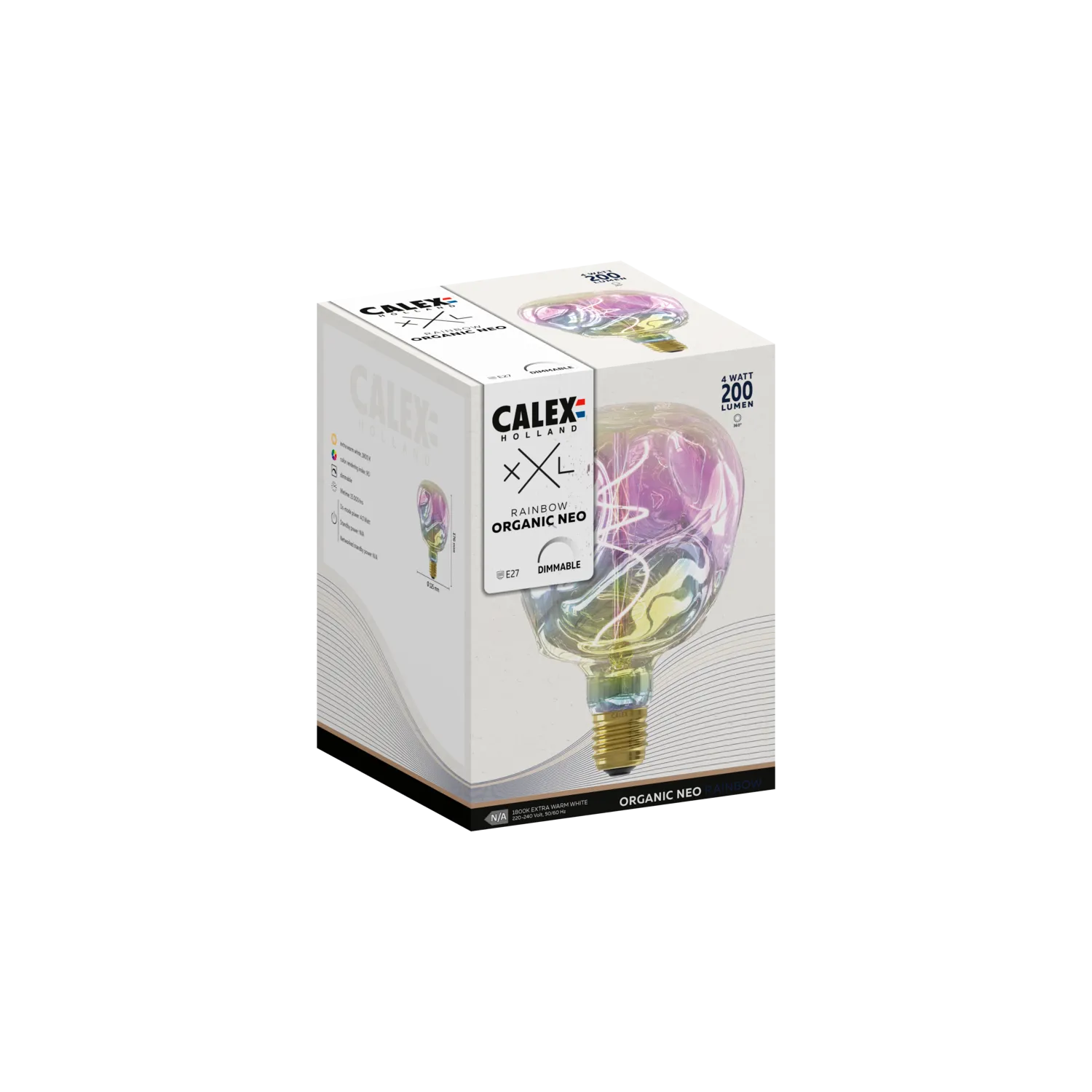 Calex XXL Organic NEO LED Bulb Rainbow - E27 - 4W - Dimmable