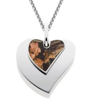 Camo Heart Pendant Camo, Camo Necklace, Women's Camo Pendant